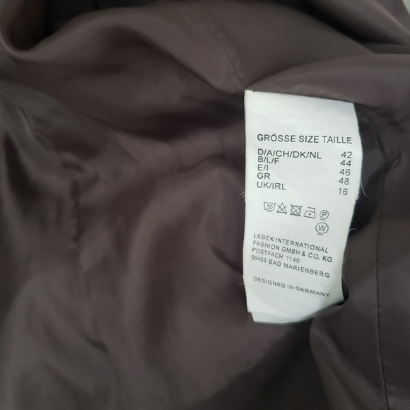 Barbara Lebek Ruffle Front Neutral Taupe Lightweight Spring Jacket AS IS - Picture 8 of 11